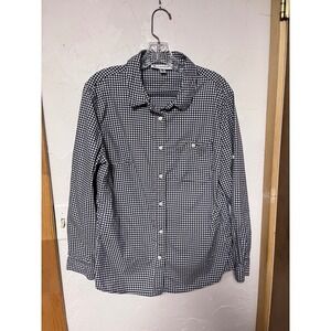 Coolibar Women's Long Sleeve Gingham Shirt UPF 50+ Sun Protection Size L